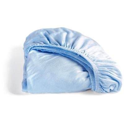 Spannbettlaken CINDERELLA "Jersey", blau (softblau), B:180cm L:200-220cm, Jersey, Obermaterial: 100% Baumwolle, Laken, bügel- und knötchenfrei Image