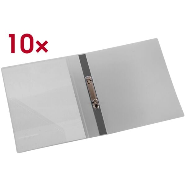 EICHNER 10x PP-Ringbuch A4 - 2-Ringe grau, 26x31.5 cm Image