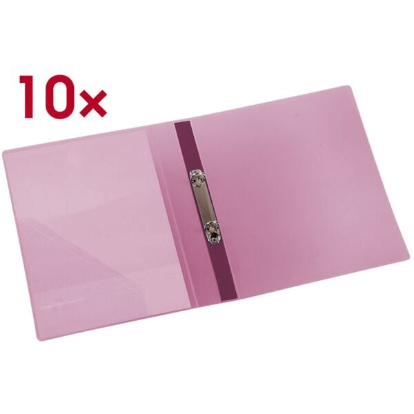 EICHNER 10x PP-Ringbuch A4 - 2-Ringe rot, 26x31.5 cm