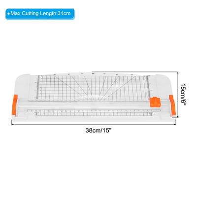 12 Inch Paper Trimmer, A4 Size Paper Cutter with Blade Side Ruler, White