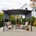 Outdoor Retractable Pergola 12ft x 9ft Patio Gazebo with Steel Frame and Polyester Soft Top