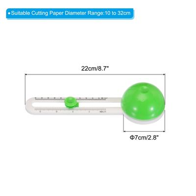 Circle Paper Trimmer, Circular Round Rotary Cutter Slicer with 3 Blades, Green