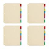 Oxford 3 Ring Binder Dividers 8 Tab Insertable Multicolor Big Tabs 4 Sets (R215-8A3) Assorted