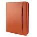 Bisofice Zippered Padfolio A4 PU Leather Portfolio Organizer for Interview Resume Document Planner Agenda Schedule Tablet Sleeve Holder or Men Women Businessman - Brown