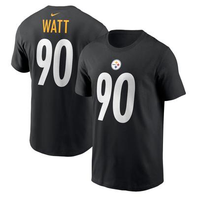 Nike T.J. Watt Pittsburgh Steelers-T-Shirt mit Spielername und -nummer für Herren in Schwarz Image