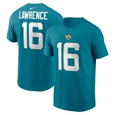 Nike Trevor Lawrence Teal Jacksonville Jaguars Spielername und -nummer T-Shirt für Herren Image