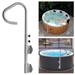 Hot Tub Handrail Spa Side Handrail 221 lbs Silver Rail for Hot Tub Accessory Hot Tub Handrail Spa Side Handrail w/Bases for Hot Tub Accessory 221lbs Silver Steel Hot Tub Handrail Silver