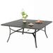 Sophia & William Metal 60 x 60 Patio Outdoor Square Dining Table for 8 Black