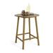 Vicamelia 31.5 Acacia Wood Patio Round Bar Table Yard Bistro Table with Umbrella Hole Natural