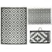 MSRUGS Courtyard Collection Trellis Design Gray/White Reversible Indoor/Outdoor Mat Area Rug with Bag - 9 x 12