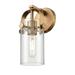 Innovations Lighting Pilaster II Cylinder - 1 Light 7 Wall-Mounted Sconce Brushed Brass/Seedy