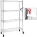 Chrome 4-Shelf Shelving Units and Storage on 3 Wheels with 4-Shelf Liners Adjustable Heavy Duty Steel Wire Shelving Unit for Garage Kitchen Office 36W x 14D x 57.7H Pole Diameter 1 Inch