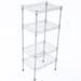 4-Shelf Muscle Rack 10 W x 13.77 D x 32 H Heavy-Duty Layer Rack Storage Steel Shelving Unit 250 Pound Capacity Silver Gray