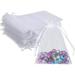 100PCS 4x6 in Sheer Organza Bags Casewin White Wedding Favor Bags with Drawstring Jewelry Gift Bags for Party Jewelry Festival Makeup Organza Favor Bags net gift bags Drawstring Goody bags (White)