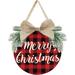 Sinhoon Christmas Wreath - Buffalo Plaid Xmas Decorations - Winter Wreaths Merry Christmas Sign for Holiday Rustic Farmhouse Front Door Porch Wall Window Outside Decorations