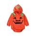 JYYYBF Infant Baby Girl Boy Halloween Clothes Pumpkin Romper Cosplay Outfits with Hat and Shoes Toddler 3Pcs Bodysuit Orange 9-12 Months