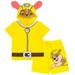 Paw Patrol Rubble Toddler Boy Girl Cosplay T-Shirt and Bike Shorts French Terry Outfit Set Yellow 4T