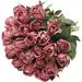 Hawesome 3 Bunches Artificial Flowers Silk Roses Buds Realistic Bouquet Arrangement for Decoration W