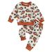 Kids Baby Boys 2PCS Outfits Sets Pumpkin Print Sweatshirt Tops and Pants Suit Halloween Clothes