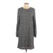 London Times Casual Dress - Shift Crew Neck 3/4 sleeves: Gray Dresses - Women's Size 12