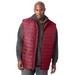 Men's Big & Tall Packable puffer vest by KingSize in Rich Burgundy (Size 6XL)