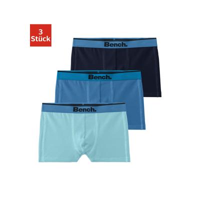 Boxer BENCH. "Boxershorts für Jungen", Kinder, Gr. 146/152, bunt (navy, royalblau, türkis), Jersey, Obermaterial: 95% Baumwolle, 5% Elasthan, unifarben, Unterhosen, mit Ziernähten vorn Image