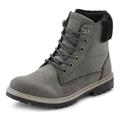 Stiefelette LASCANA Gr. 37, grau (anthrazit) Damen Schuhe Schnürstiefeletten