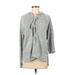 Lucky Brand Pullover Hoodie: Gray Print Tops - Women's Size Medium