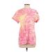 Topshop Short Sleeve T-Shirt: Pink Tropical Tops - Women's Size 4