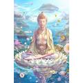 Puzzles For Adults 1000 Pieces Buddha On A Lotus Flower Zen Spa Meditation 75 * 50Cm