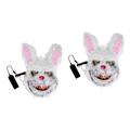 ABOOFAN Halloween Costumes 2 Pcs Glow Easter Scary Costume Decor Scary Bunny Head Rabbit Head Supplies Rabbit Gifts Costumized Gift Scary Headgear Halloween Plastic Halloween Costume