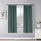 Novecozy 100% Blackout Curtains 63 Inch Long,Linen Thermal Insulated Curtains Drapes for Bedroom/Living Room,Rod Pocket/Back Tab/Hook Belt/Ring Clips (2 Panels,W50 x L63,Hunter Green)
