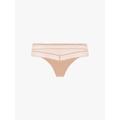 Chantelle Women's Festivite Tanga Brief - Size XXL Beige