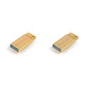 Verbatim Metal Executive USB 3.0-Stick 16 GB, USB-Stick - Wasser- und staubdicht - bis zu 80 MB/s Lesen - bis zu 25 MB/s Schreiben - Gold (Packung mit 2)