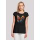 T-Shirt F4NT4STIC "Schmetterling Blumen" Gr. 4XL, schwarz Damen Shirts Jersey