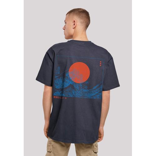 „T-Shirt F4NT4STIC „“Kanagawa Welle Japan““ Gr. 5XL, blau (navy) Herren Shirts T-Shirts Print“
