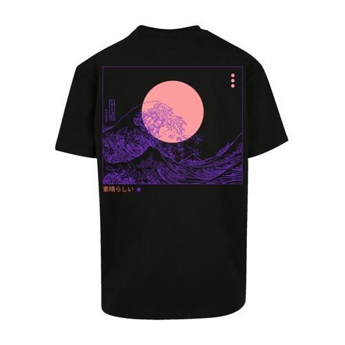 „T-Shirt F4NT4STIC „“PLUS SIZE Kanagawa Welle““ Gr. 4XL, schwarz Herren Shirts T-Shirts Print“