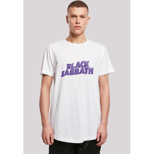 „T-Shirt F4NT4STIC „“Black Sabbath Heavy Metal Band Wavy Logo Black““ Gr. L, weiß Herren Shirts T-Shirts Print“