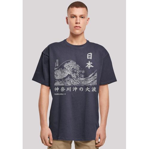 „T-Shirt F4NT4STIC „“Kanagawa Welle Japan““ Gr. L, blau (navy) Herren Shirts T-Shirts Print“