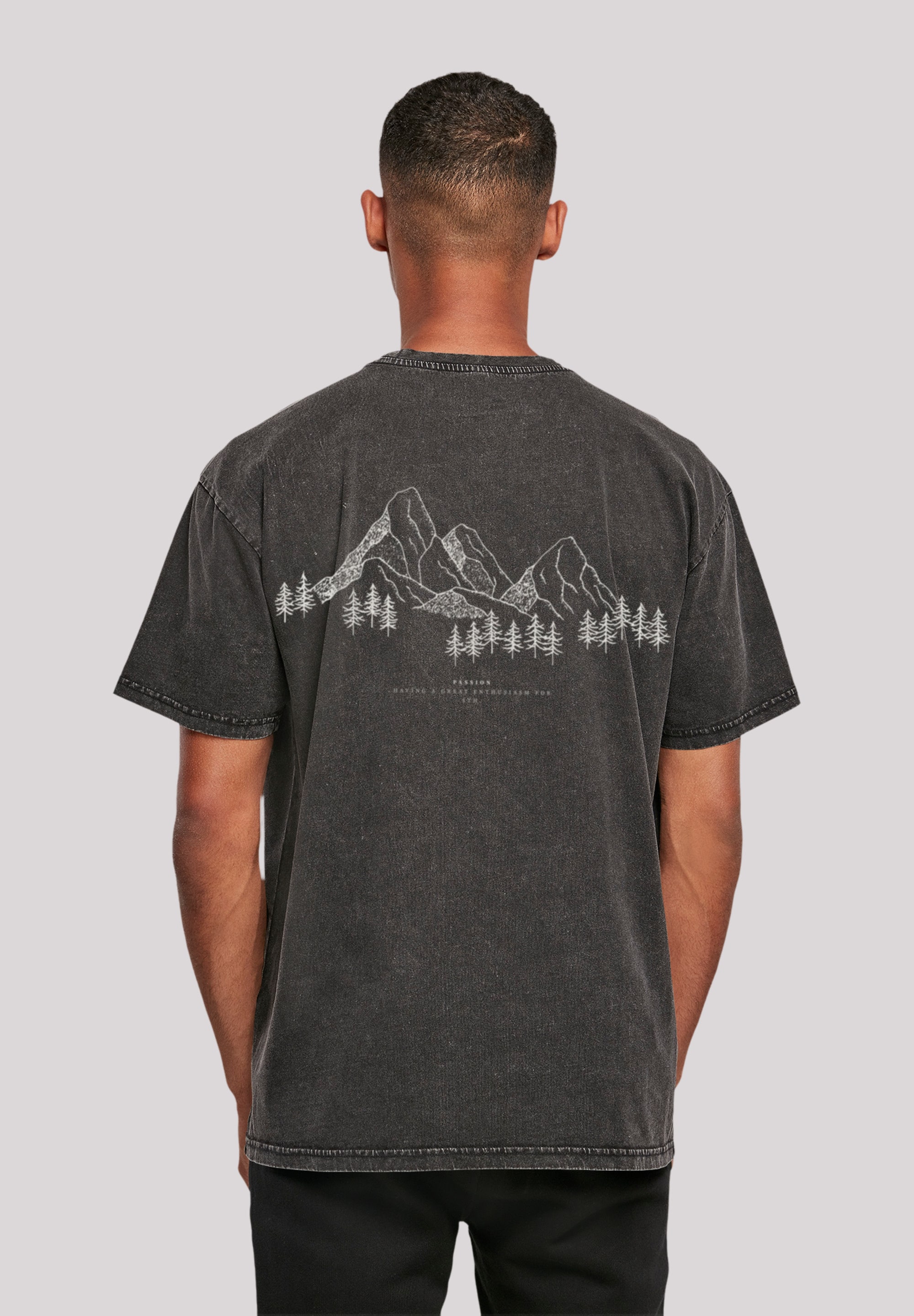 T-Shirt F4NT4STIC "Mountain Berg", Herren, Gr. 4XL, schwarz, Obermaterial: 100% Baumwolle, oversize, Rundhals, ohne Bündchen, Shirts, Print Image