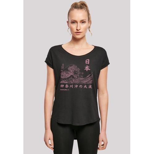 „T-Shirt F4NT4STIC „“Kanagawa Welle Japan Color““ Gr. S, schwarz Damen Shirts Jersey Print“