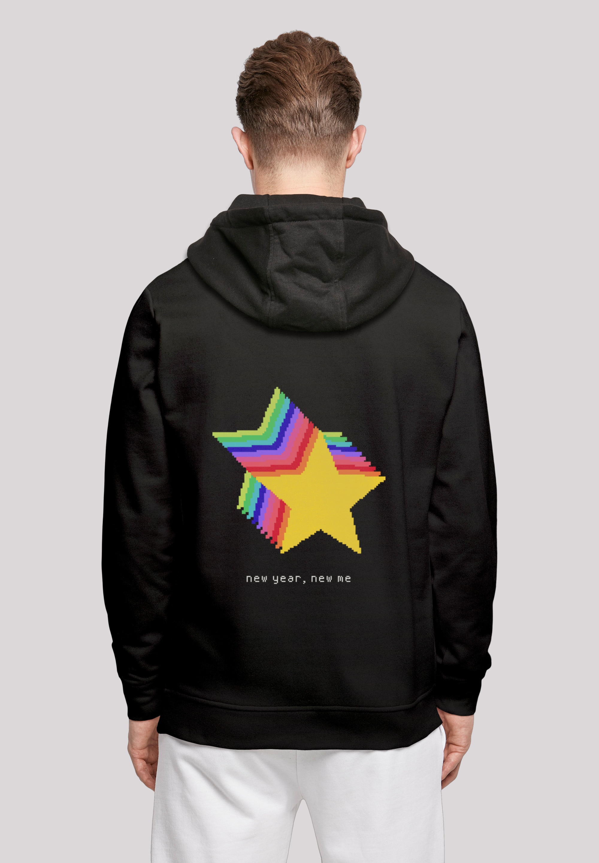 Kapuzenpullover F4NT4STIC "SIlvester Party Happy People Only", Herren, Gr. 4XL, schwarz, Obermaterial: 50% Baumwolle, 50% Polyester, relaxed fit, Pullover, Print Image