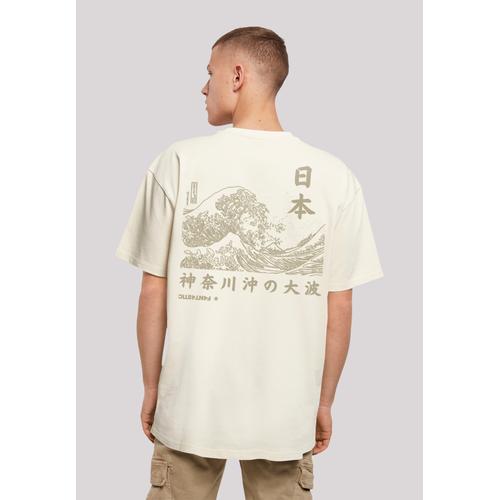 „T-Shirt F4NT4STIC „“Kanagawa Welle““ Gr. 5XL, beige (sand) Herren Shirts T-Shirts Print“