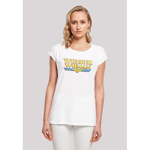 „T-Shirt F4NT4STIC „“DC Comics Superhelden Wonder Woman Crackle Logo““ Gr. S, weiß Damen Shirts Jersey Print“
