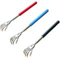 3 Pack Men s Women s Back Scratcher Black Blue and Red Stainless Steel Portable Retractable Scratcher Stainless Steel Skeleton Hand Scratcher