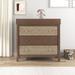 Pine Wood 3 Drawer Nightstand Dresser with Removable Changing Top Tray