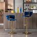 Modern and Luxury Bar Stools With Back And Footrest(Set of 2)Blue - Set of 2