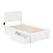 AFI Canyon Twin XL Platform Bed with Footboard & 2 Drawers in White