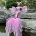 45cm Wedding Mermaid Doll Elf Princess Doll with Antlers Headdress Fairy Figure Toys Decoration DIY Birthday Gifts for Girls(Pink)