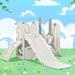 5 in 1 Toddler Slide and Swing Set Kids Playground Climber Slide Playset with Basketball Hoop Freestanding Combination Indoor & Outdoor Toys for Babies Boys Girls Gray